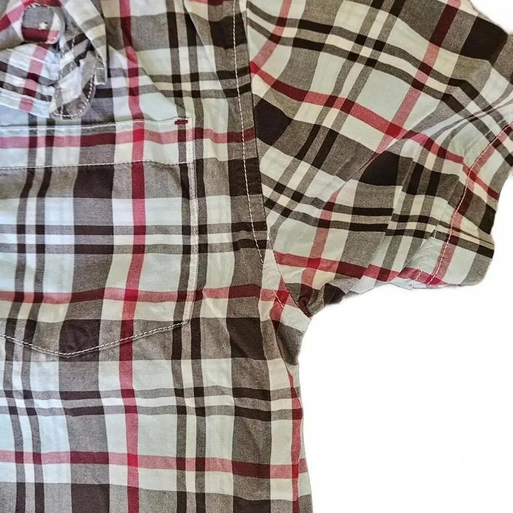 Gymboree Boys' Short Sleeve Plaid Shirt Size 7-8